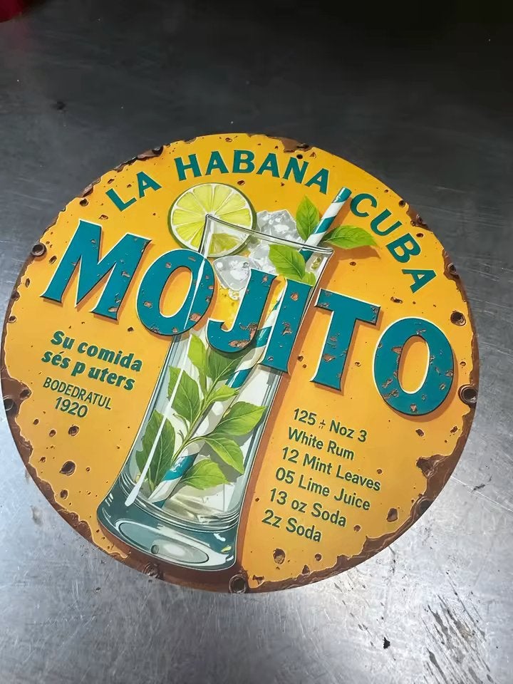 Mojito Wandplaat, Verzenden, Nieuw, Wandbord of Wandpaneel