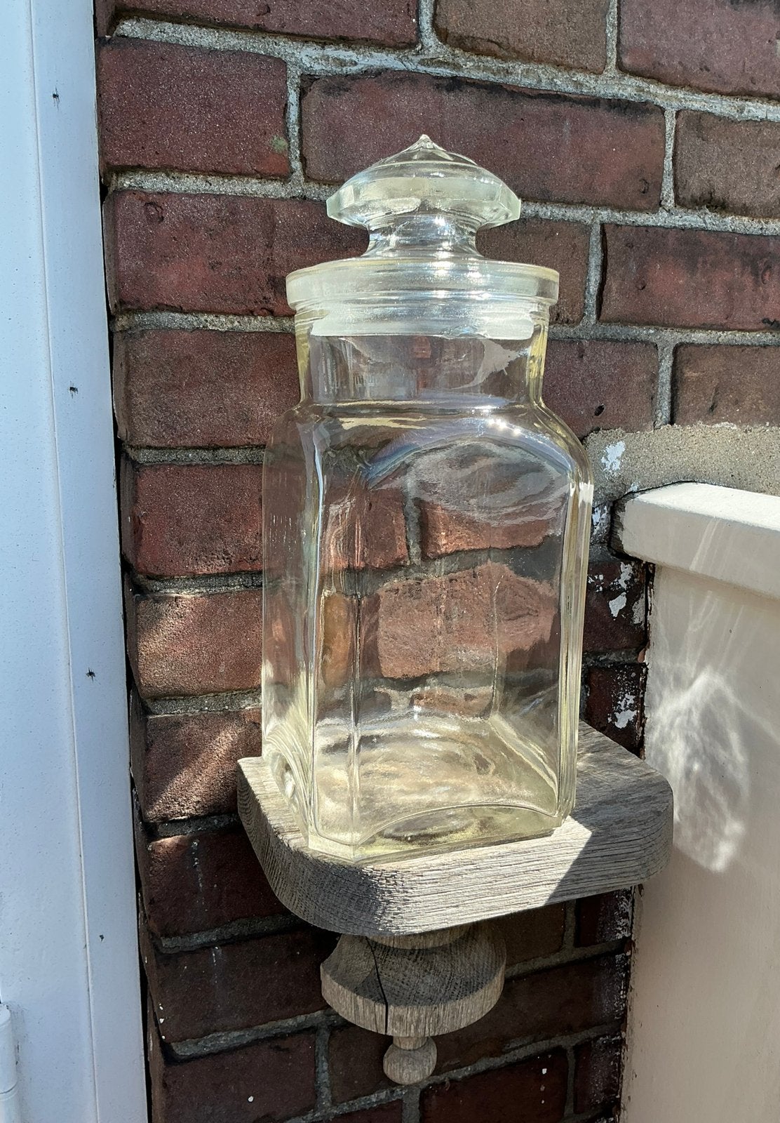 Oude, antieke stopfles, snoepjespot mét stop die chip heeft., Antiek en Kunst, Antiek | Glas en Kristal, Ophalen of Verzenden