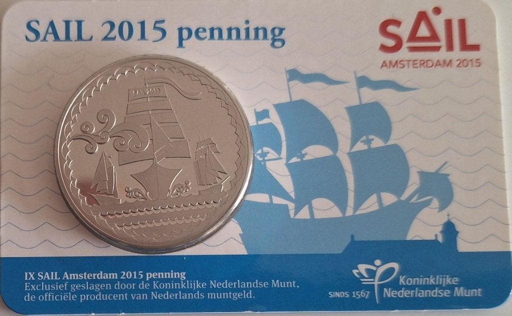 Coincard 2015 - IX Sail Amsterdam Penning - BU, Verzenden, Overige landen, Overige waardes, Setje
