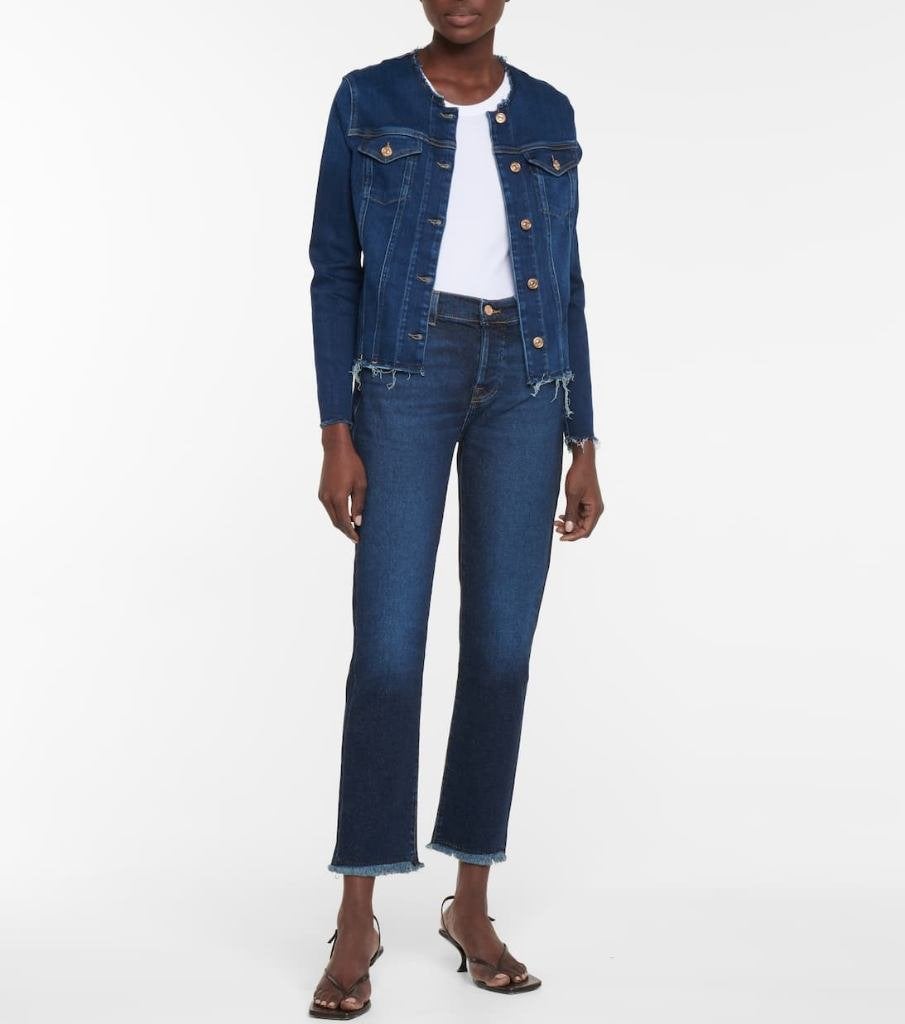 7 for all mankind slim illusion denim jacket jack jasje | s, Blauw, Nieuw, Ophalen of Verzenden, Jasje