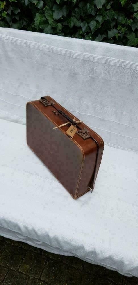 E407 VINTAGE minikoffer van geperst karton jaren 60, Ophalen of Verzenden, -, -, -