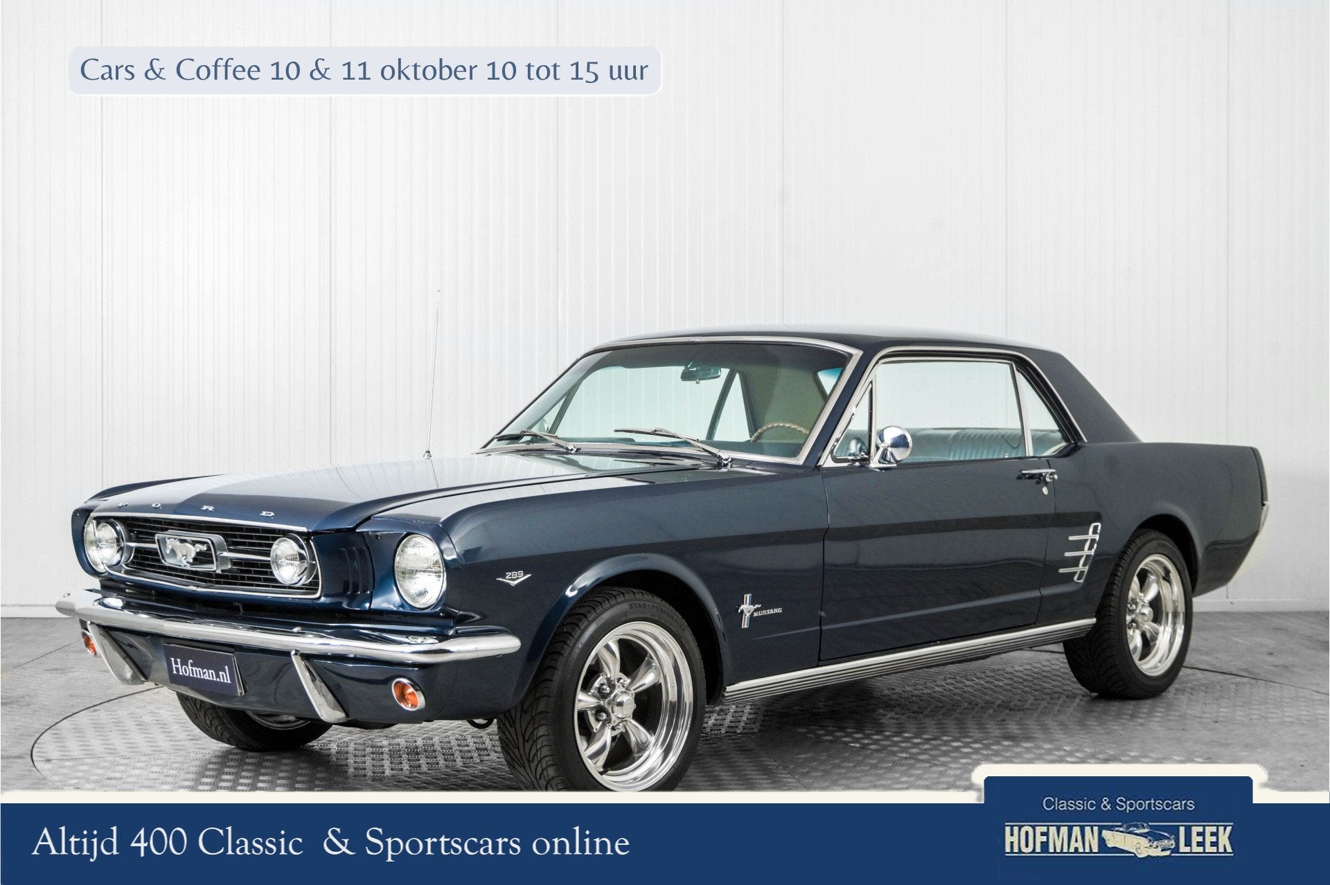 Ford Mustang Coupé 289 V8 (bj 1966, automaat), Auto's, Automaat, Gebruikt, Blauw, Bedrijf