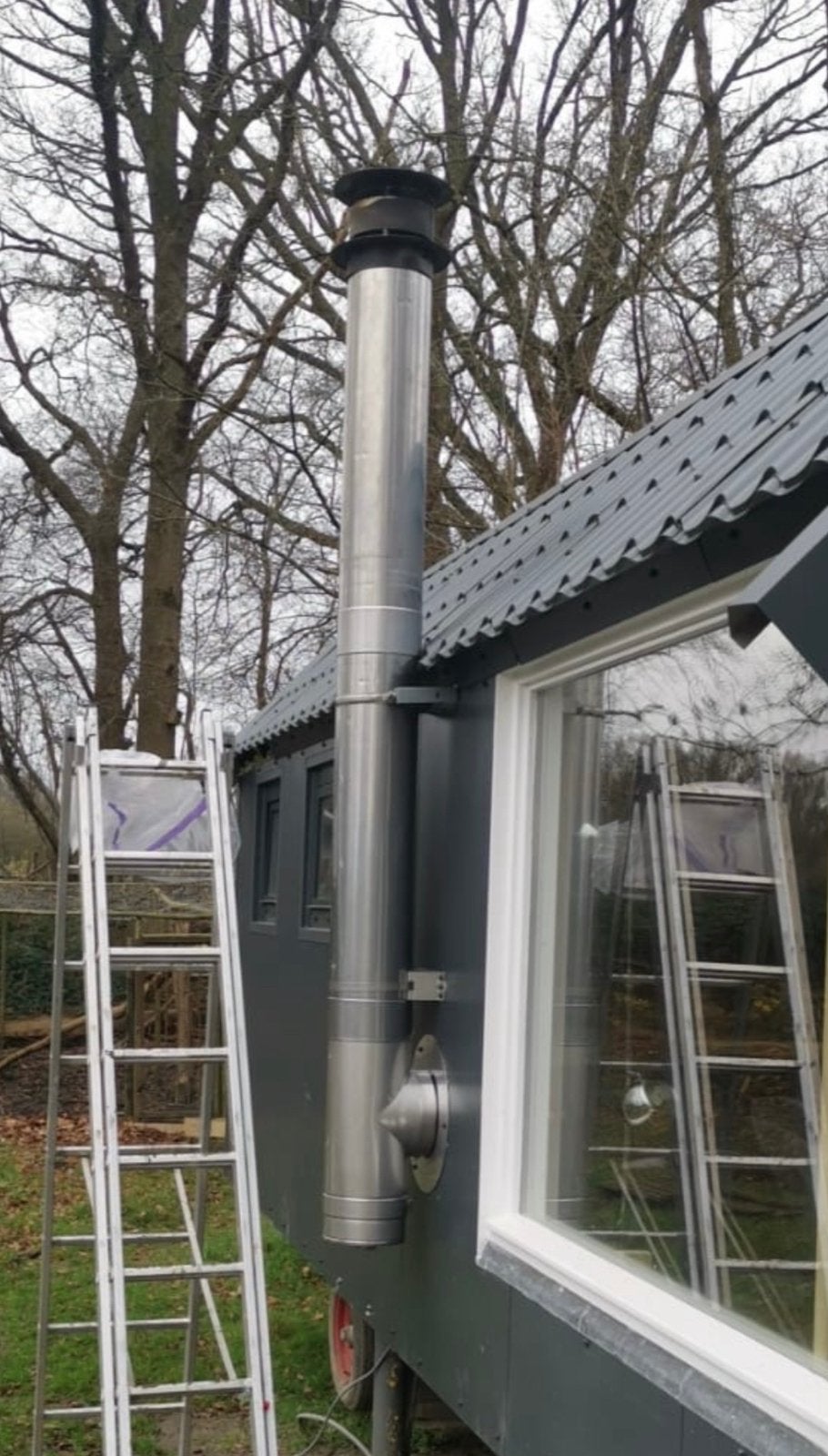 Kachelpijp 150  rookkanaal totaal challet gebruikt en nieuw, Ophalen of Verzenden, Zo goed als nieuw, Hout, Houtkachel