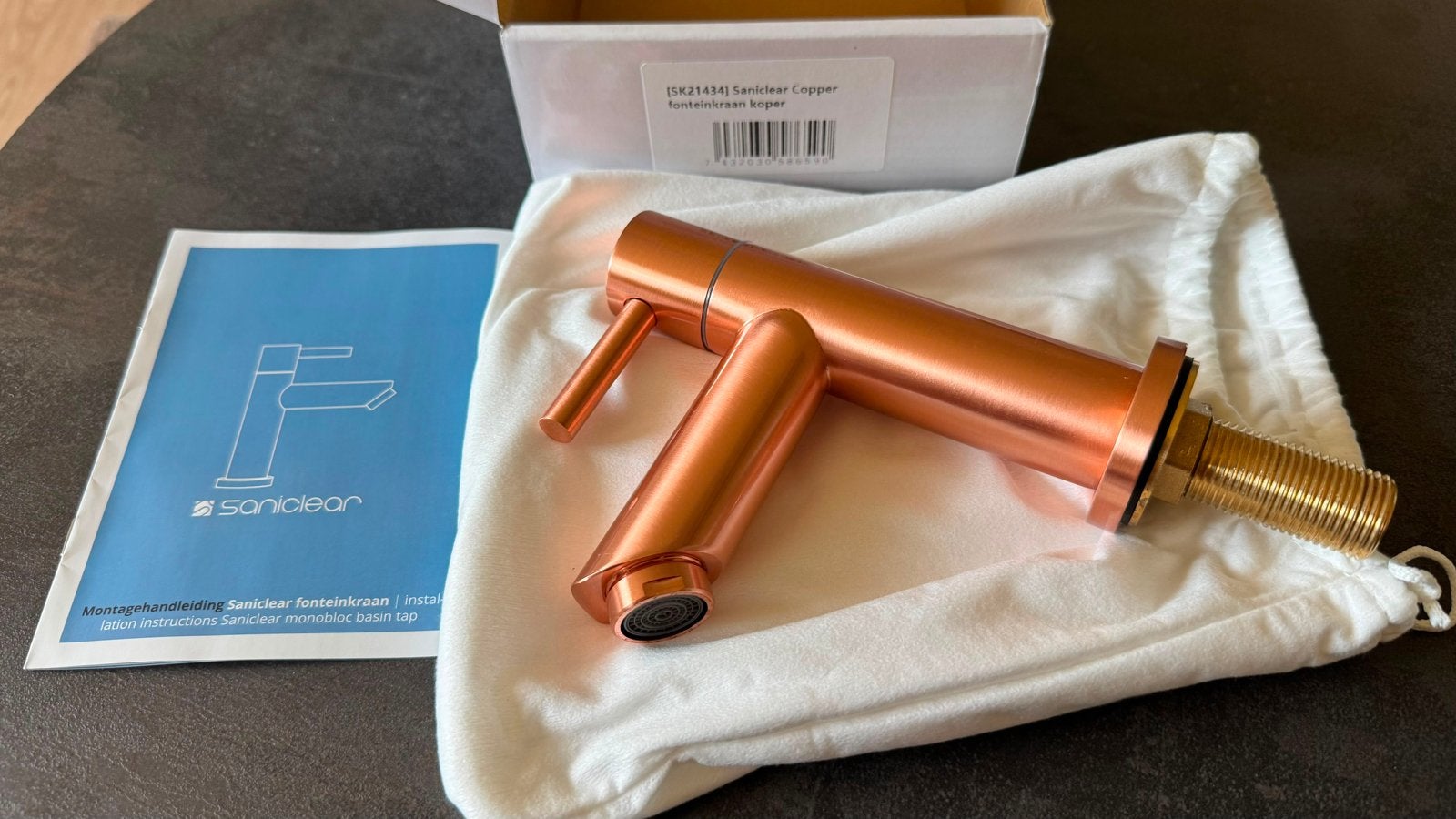 Saniclear Copper fonteinkraan en sifon - Nieuw, Doe-het-zelf en Verbouw, Sanitair, Ophalen, Nieuw, Koper, Kraan
