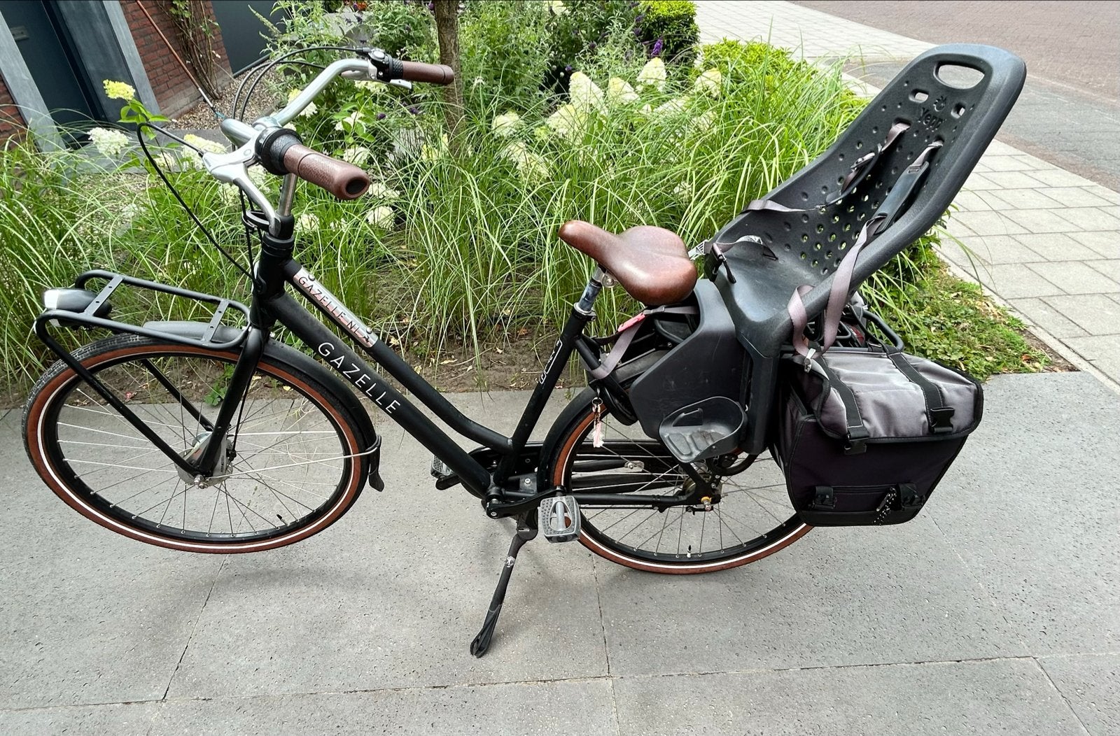 Gazelle HeavyDuty NL damesfiets + Yepp Maxi – 3 versnellinge, Ophalen, 53 tot 56 cm, Versnellingen, Zo goed als nieuw