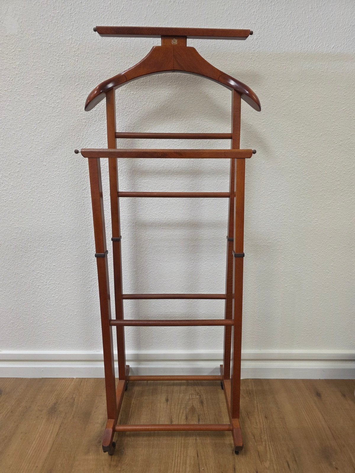 Vintage Fratelli Reguitti dressboy – bruin hout op wieltjes, Ophalen, Gebruikt, 100 tot 150 cm, Overige typen