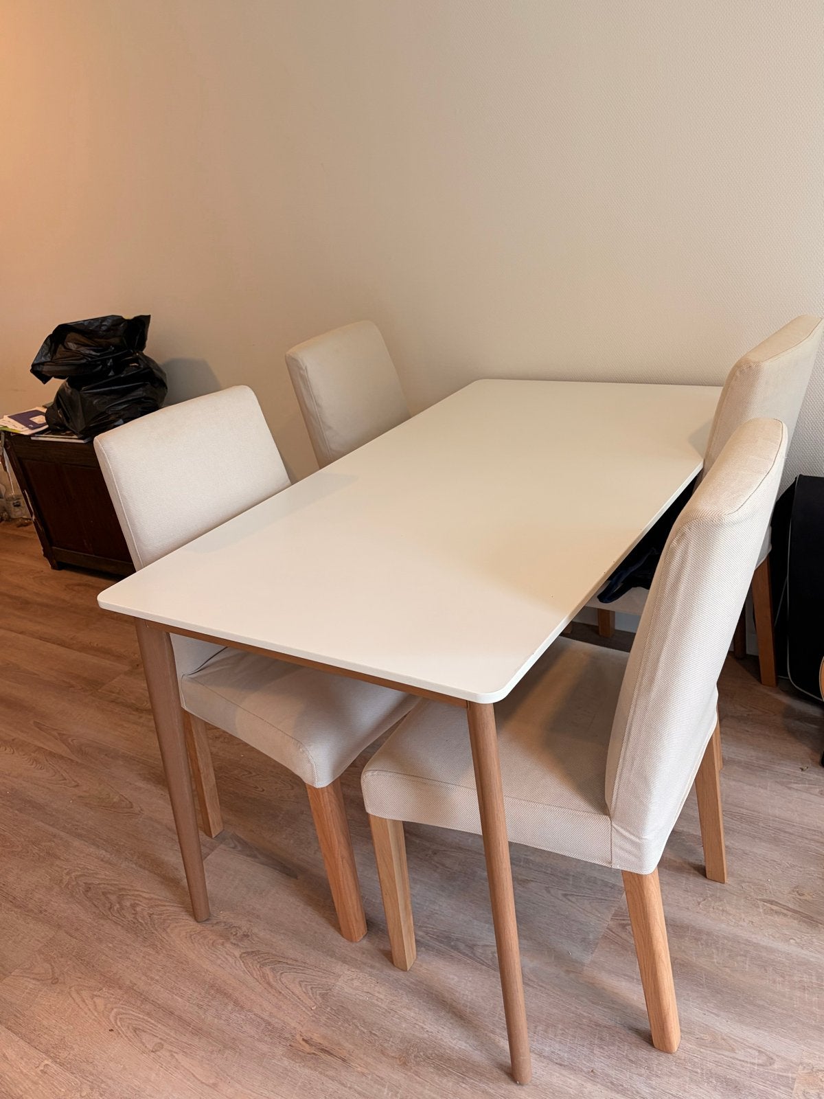 Ikea Eettafel met 4 stoelen, Huis en Inrichting, Ophalen, 100 tot 150 cm, 50 tot 100 cm, Zo goed als nieuw