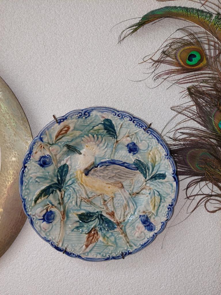 Belgisch majolica bord,Art Nouveau, Wasmuël, Antiek en Kunst, Ophalen of Verzenden