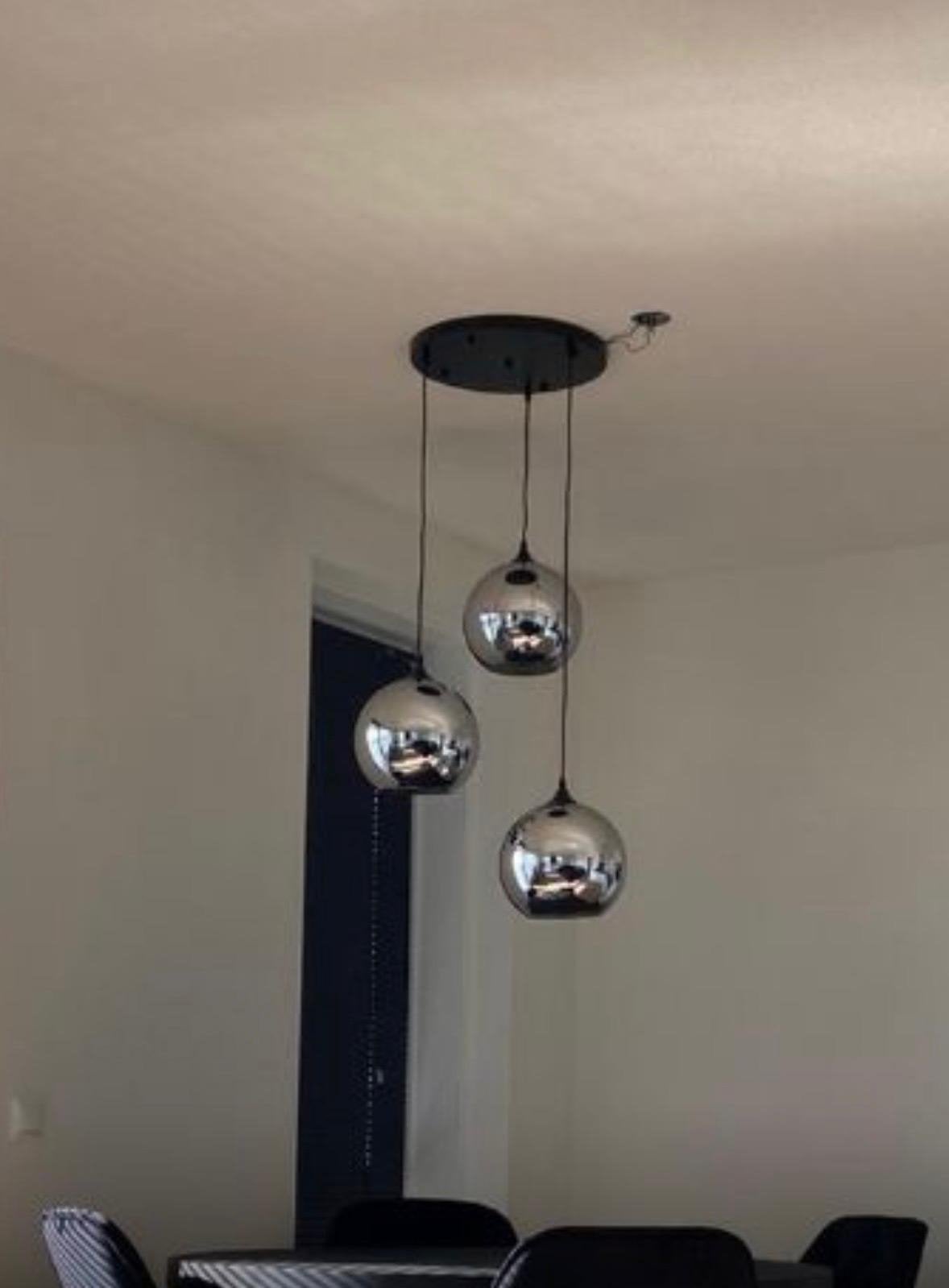 Hanglamp zilver 3 bollen, Ophalen, Zo goed als nieuw