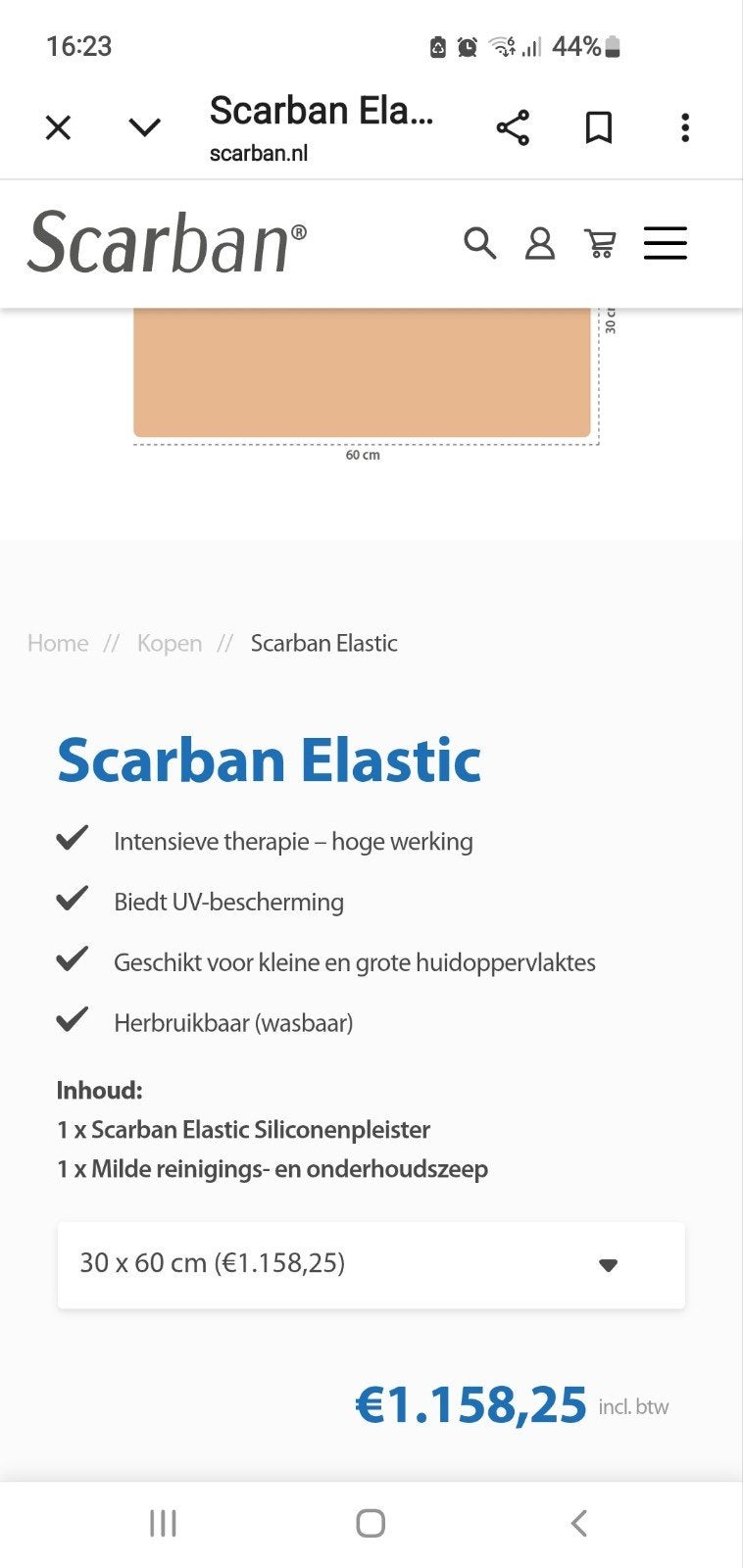 Scarban litteken pleister xxl 30 cm bij 60 cm💥💝, Ophalen of Verzenden, Nieuw