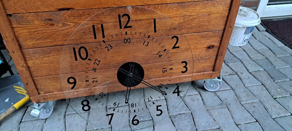 te koop dikke glazen wandklok 50 cm in doorsnee, Ophalen of Verzenden, Nieuw, Wandklok