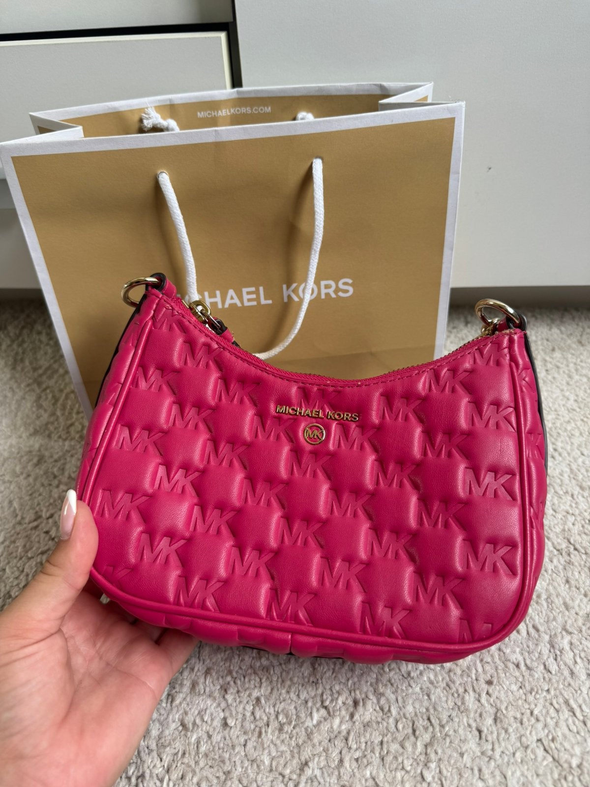 Originele Michael Kors tas fuchsia roze, Sieraden, Tassen en Uiterlijk, Ophalen of Verzenden, Gebruikt, Roze, Handtas