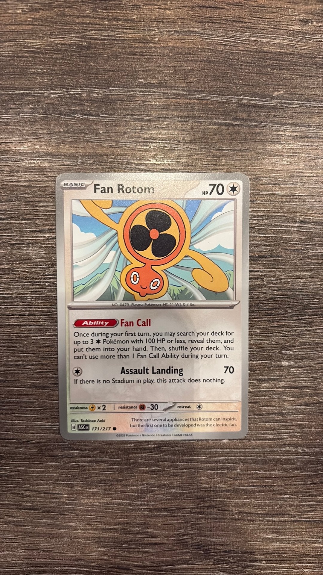ASC Fan Rotom 171/217, Ophalen of Verzenden, Zo goed als nieuw