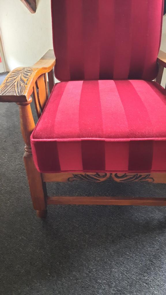 Rookstoel 1x rood retro stoel rokersstoel vintage brocante, Ophalen