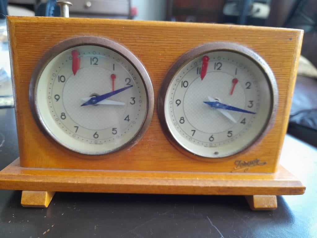 Vintage Jerger schaakklok 60s, Ophalen of Verzenden