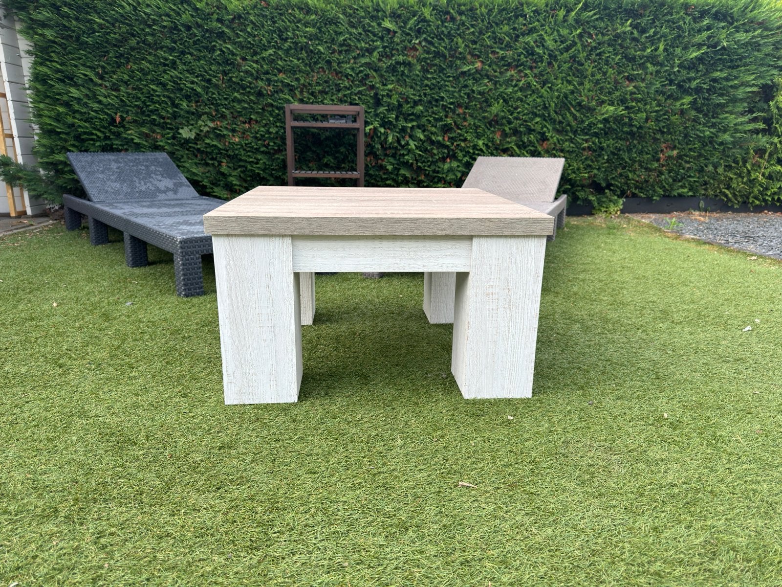 Stijlvolle tafeltje - Zo goed als nieuw, Tuin en Terras, Tuintafels, Ophalen, Zo goed als nieuw, Rechthoekig, Hout