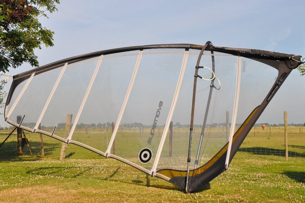 NeilPryde 7.0m2 Supernova set (zeil, mast, giek, mastvoet), Watersport en Boten, Ophalen, Gebruikt, 6.5 m² tot 8 m², Complete set