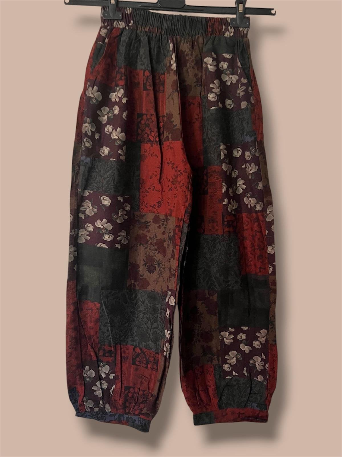 Hippie broek bloemen (katoen), Maat 38/40 (M), Verzenden, Nieuw, Lang