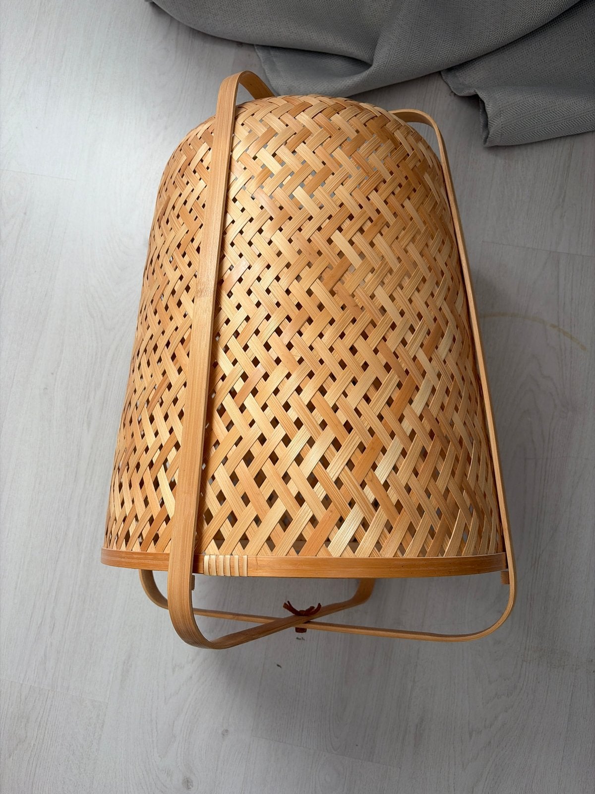 Ikea lampenkap van bamboe - Natuurlijke uitstraling, Huis en Inrichting, Ophalen, Beige, Zo goed als nieuw, Overige vormen