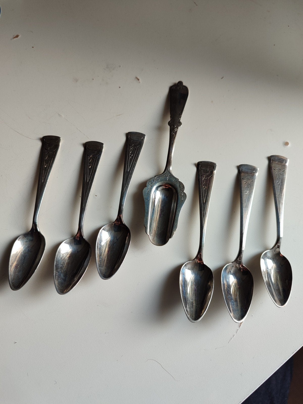 zilver theelepels met suiker schep, Ophalen of Verzenden
