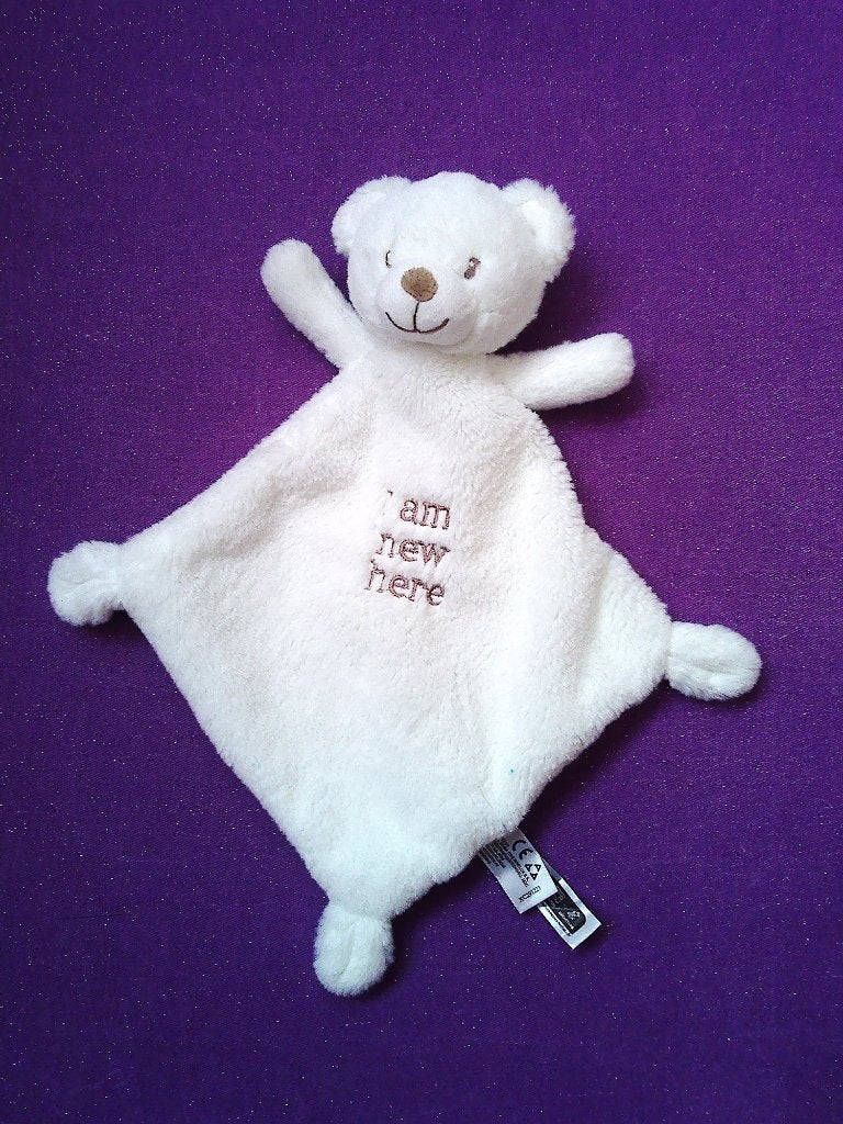 NICOTOY SIMBA TOYS Knuffeldoekje BEER. I AM NEW HERE. WIT, Beer, Nieuw, Ophalen of Verzenden, Nicotoy