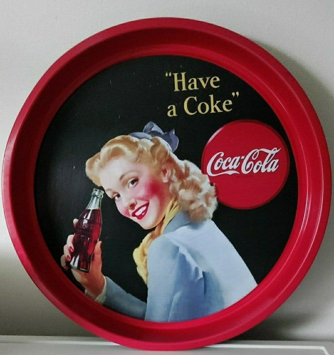 Vintage COCA COLA DIENBLAD,"Have a Coke"-Pin-up meisje,Cola, Ophalen of Verzenden, Zo goed als nieuw, Gebruiksvoorwerp