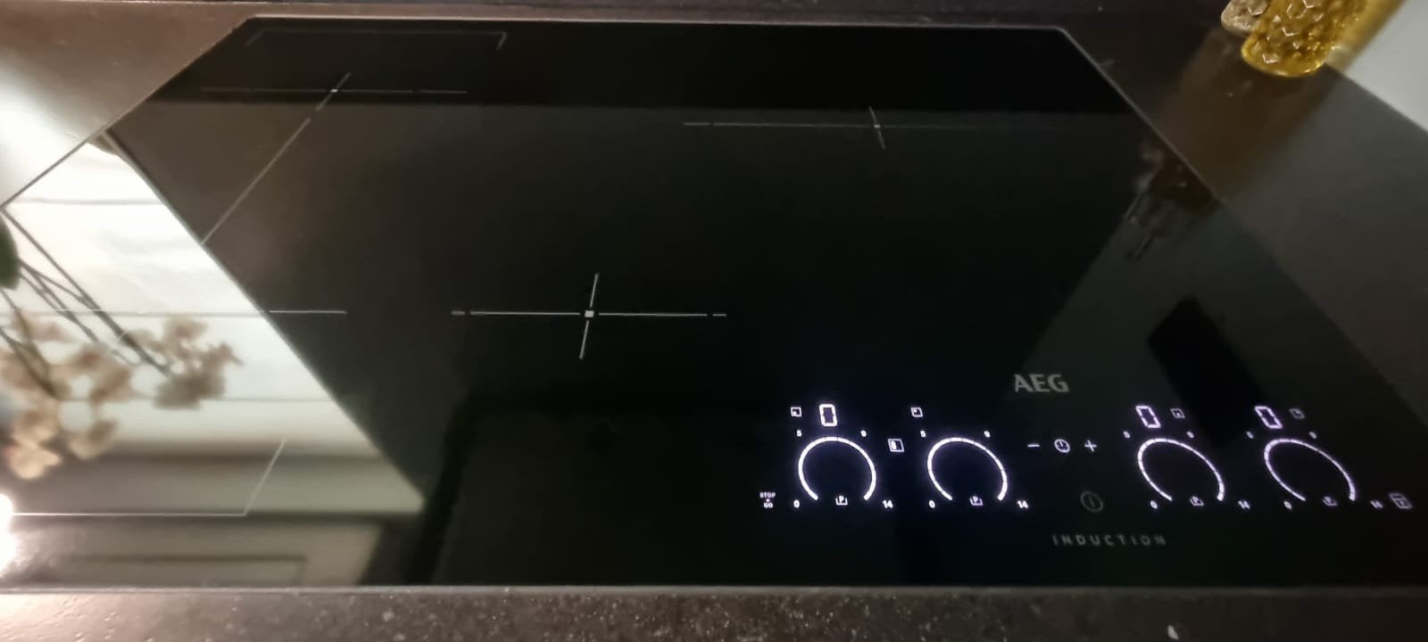 Inductieplaat AEG IKK 84545IB, Witgoed en Apparatuur, Ophalen, Gebruikt, 4 kookzones, Inbouw