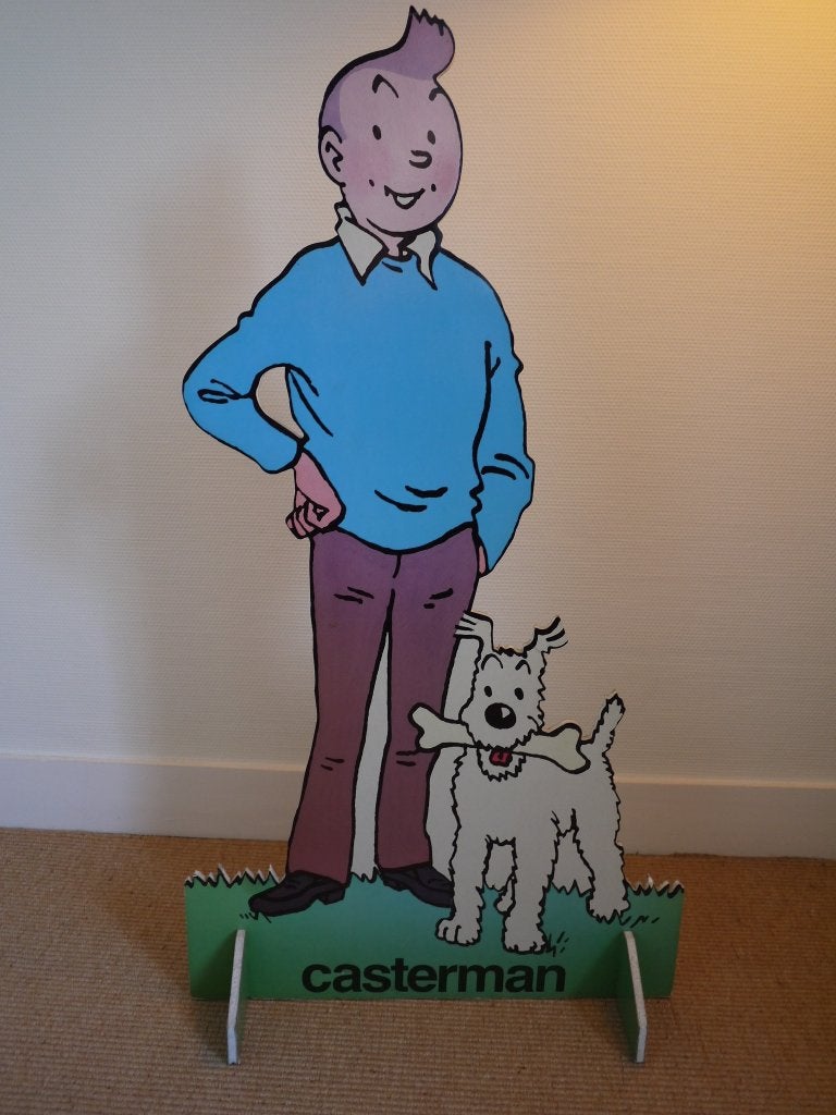 Kuifje Promotiebord Hoogte 108 cm - Goede staat, Eén stripboek, Ophalen, Gelezen, Hergé