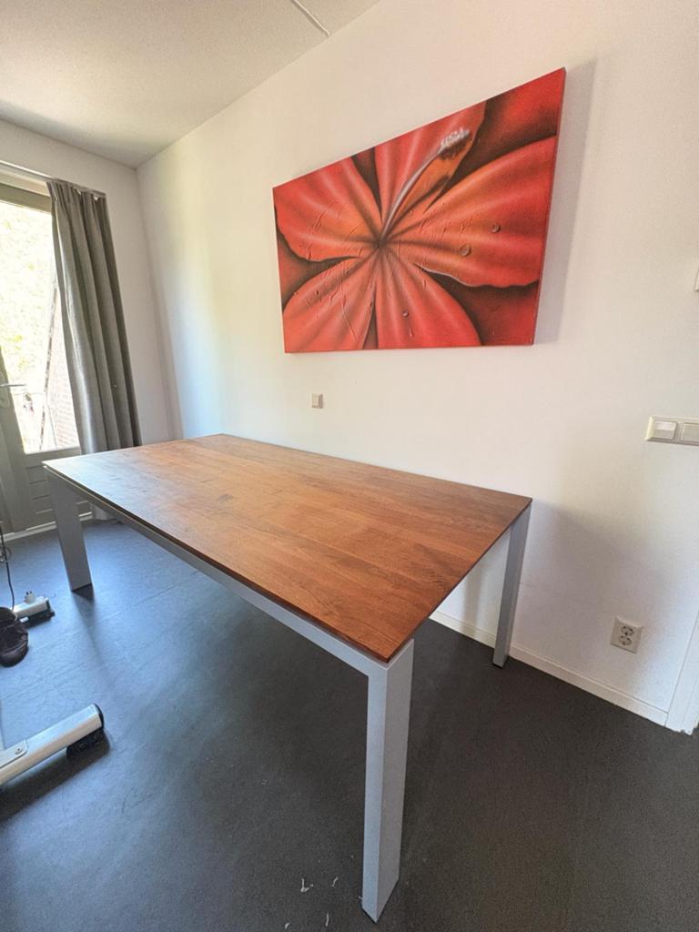 Arco Graphite eettafel - bruin - verlengbaar, Ophalen, 100 tot 150 cm, 200 cm of meer, Zo goed als nieuw