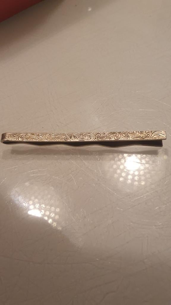 Antiek zilveren dasspeld mooi bewerkt, Antiek en Kunst, Verzenden, Zilver