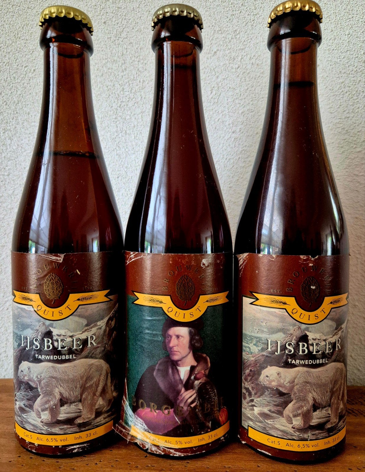 1994 flessen QUIST bier IJSBEER/BORGEN bier. verzamelaar, Ophalen of Verzenden, Zo goed als nieuw, Flesje(s), Overige merken