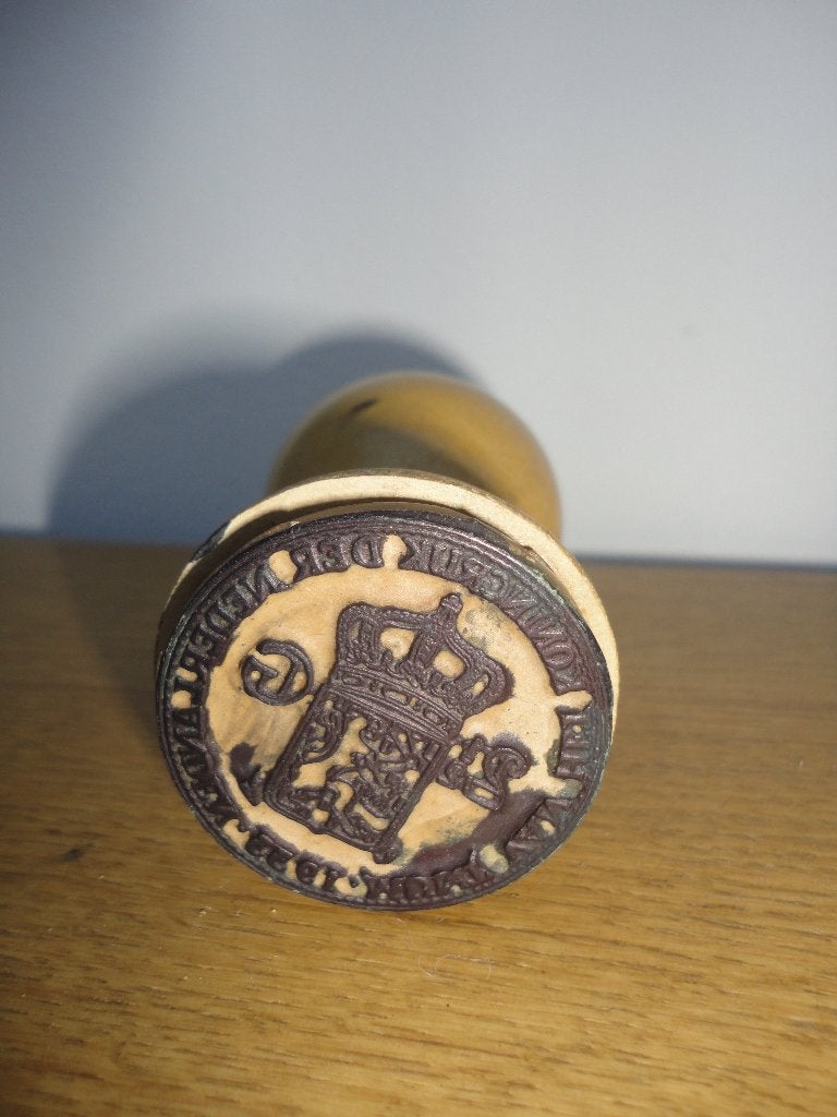 Bijzondere zeer oude houten stempel afb. rijksdaalder 1933, Ophalen of Verzenden