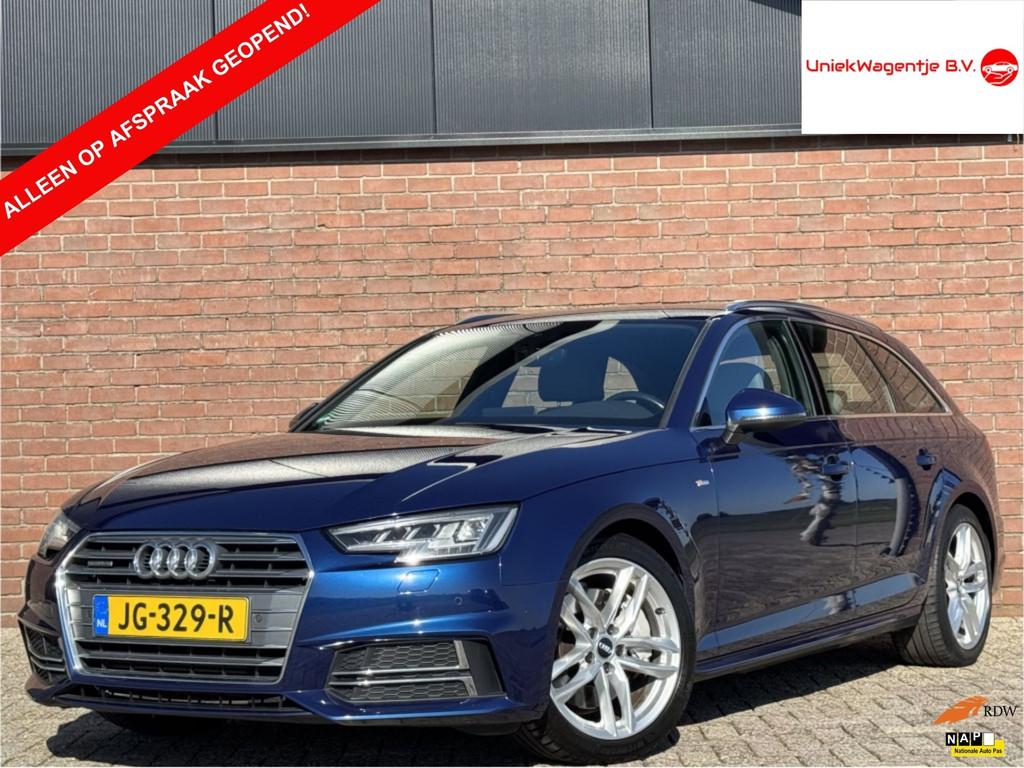 Audi A4 Avant 2.0 TFSI QUATTRO S-LINE | NL-AUTO! | DEALER OH, Auto's, Automaat, Gebruikt, 4 cilinders, Blauw