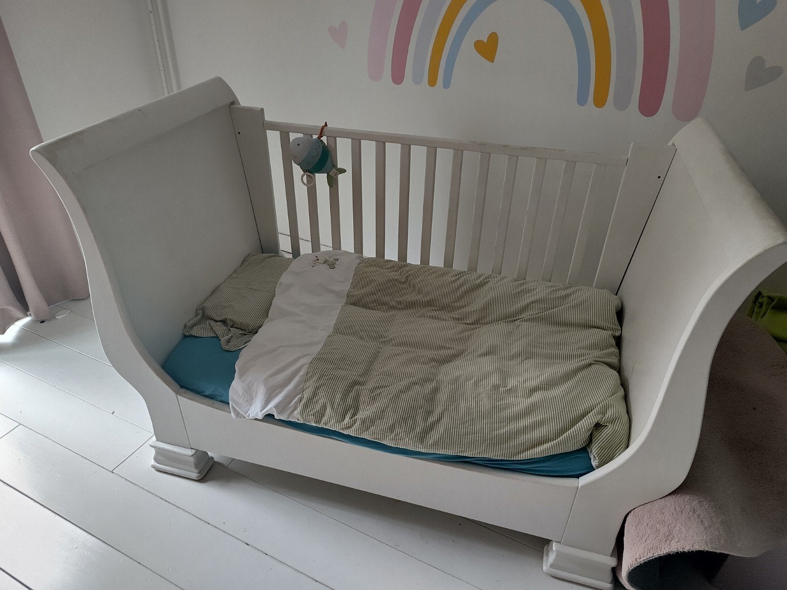 Wit peuterbed 70x140 cm (matrasmaat), Ophalen, Gebruikt, 70 tot 85 cm, 140 tot 160 cm