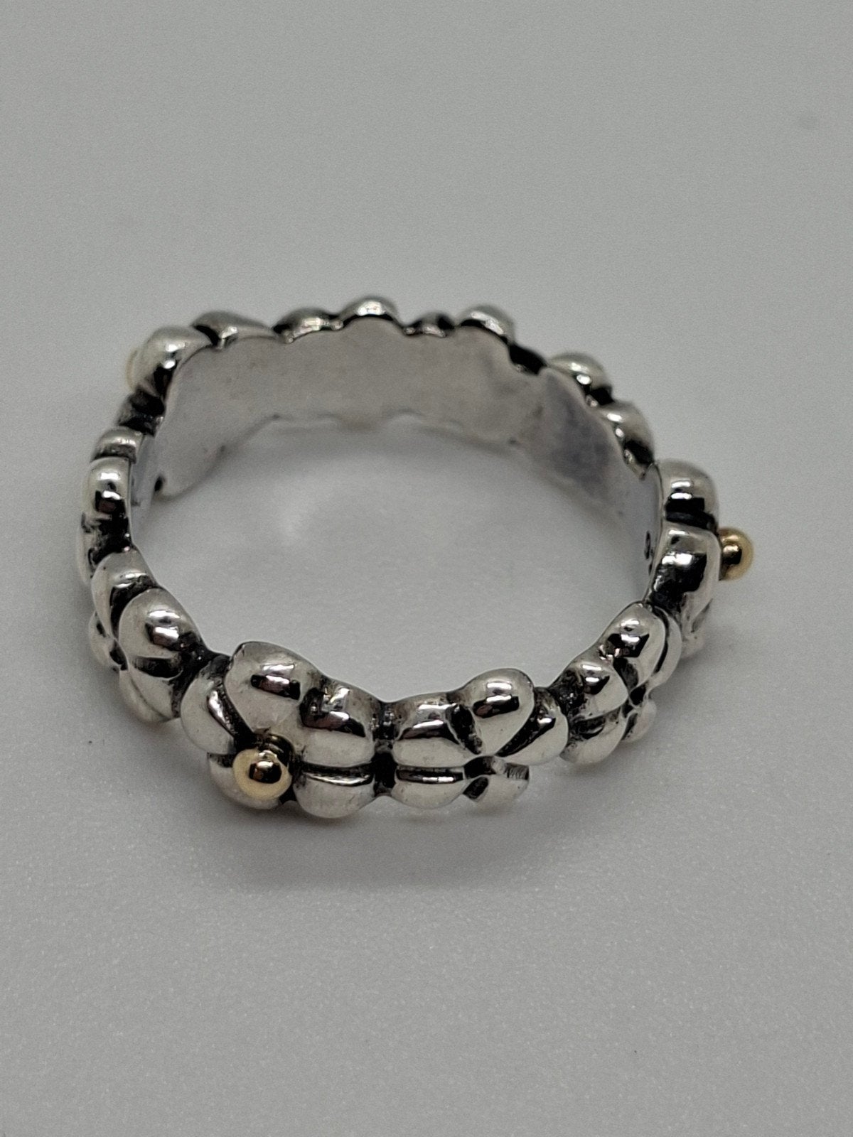 Pandora zilveren ring met 14k goud, maat 54, Ophalen of Verzenden, 17 tot 18, Dame, Goud