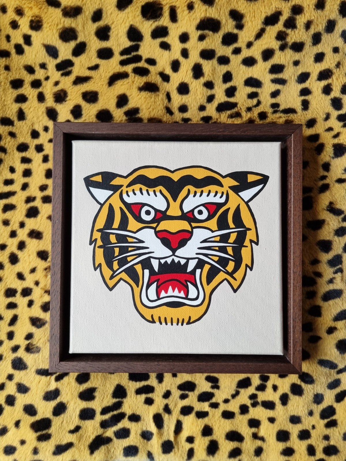 Ingelijst schilderijtje tijger 20x20, Ophalen of Verzenden, Vitesse, Overige typen