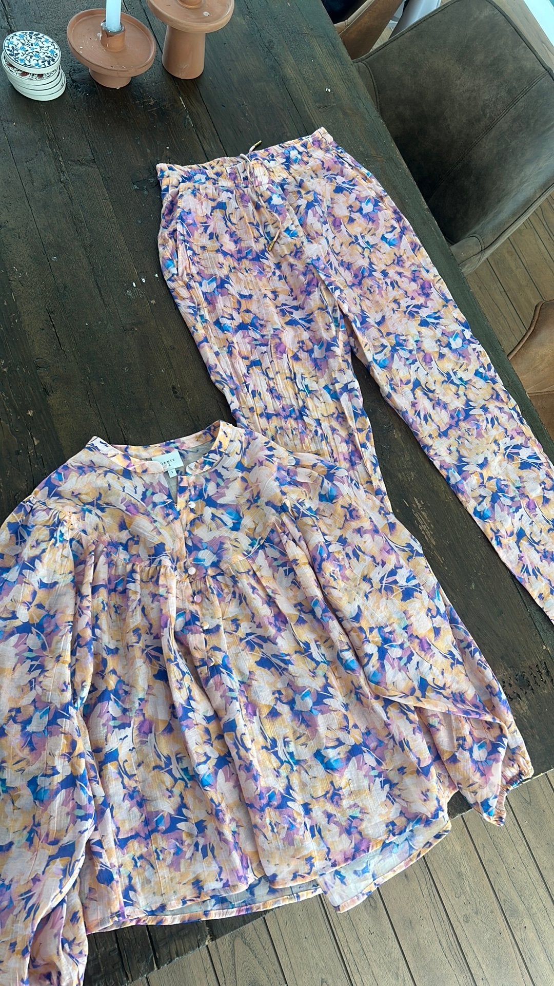 Dante6 maat 1 pak blouse broek flowers zomer xs, Ophalen of Verzenden, Zo goed als nieuw, Maat 34 (XS) of kleiner
