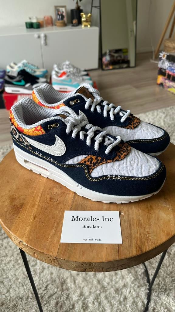 Nike Air Max 1 Premium Denim Leopard (2023) EU 44 nieuw, Ophalen of Verzenden, Nieuw, Overige kleuren