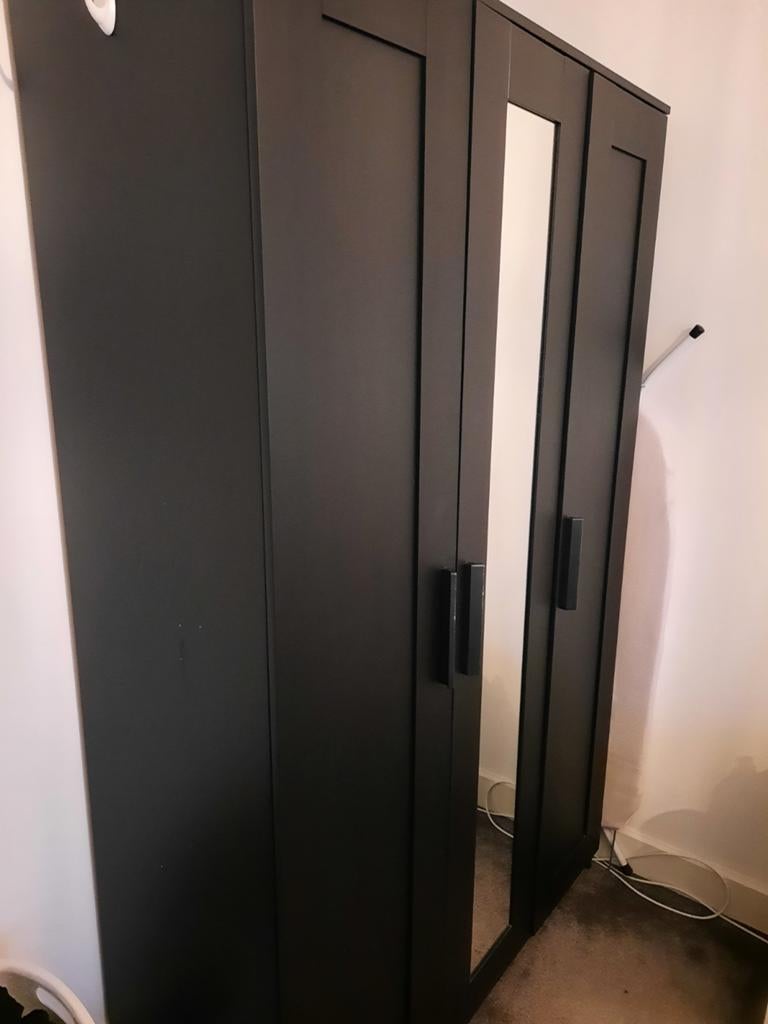 Ikea brimnes kledingkast 3 deurs zwart, Huis en Inrichting, Kasten | Kledingkasten, Ophalen, Gebruikt, 100 tot 150 cm, 150 tot 200 cm