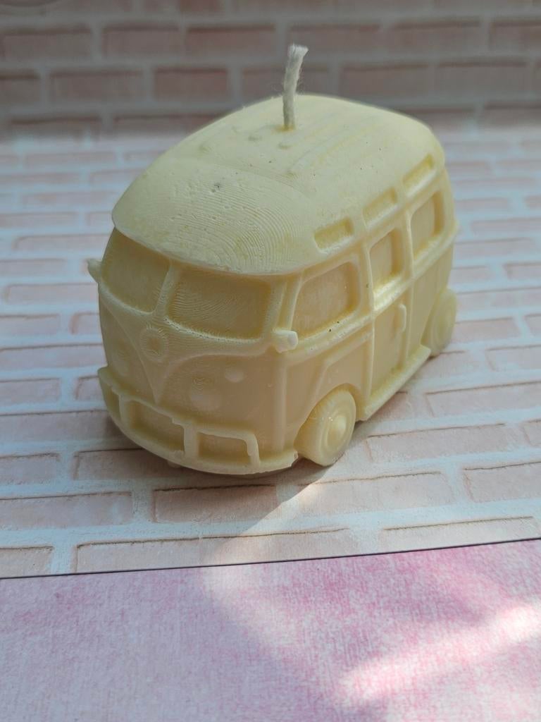 VW Bus Kaars - Crème Kleurige Hippie Bus Kaars, Ophalen, Overige materialen, Nieuw, Crème