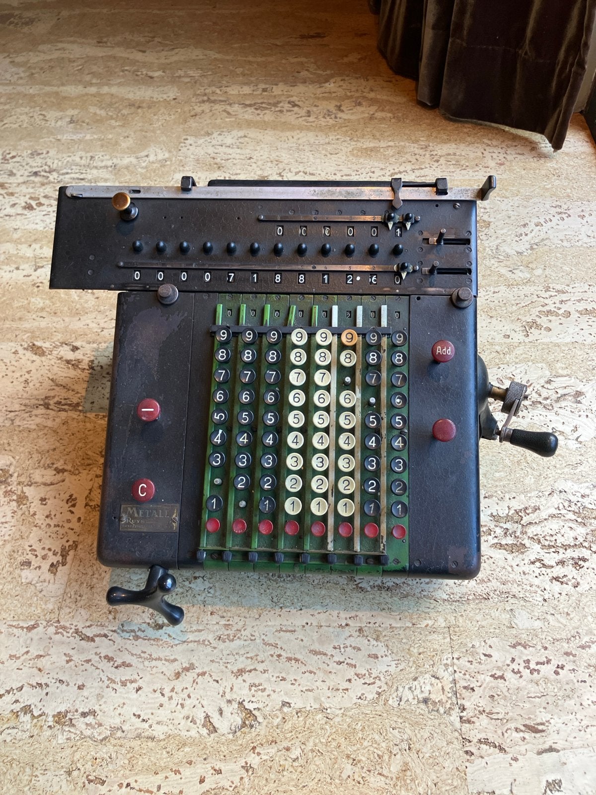 Antieke Metall Ruys Rekenmachine - Vintage Kantoor, Antiek en Kunst, Ophalen