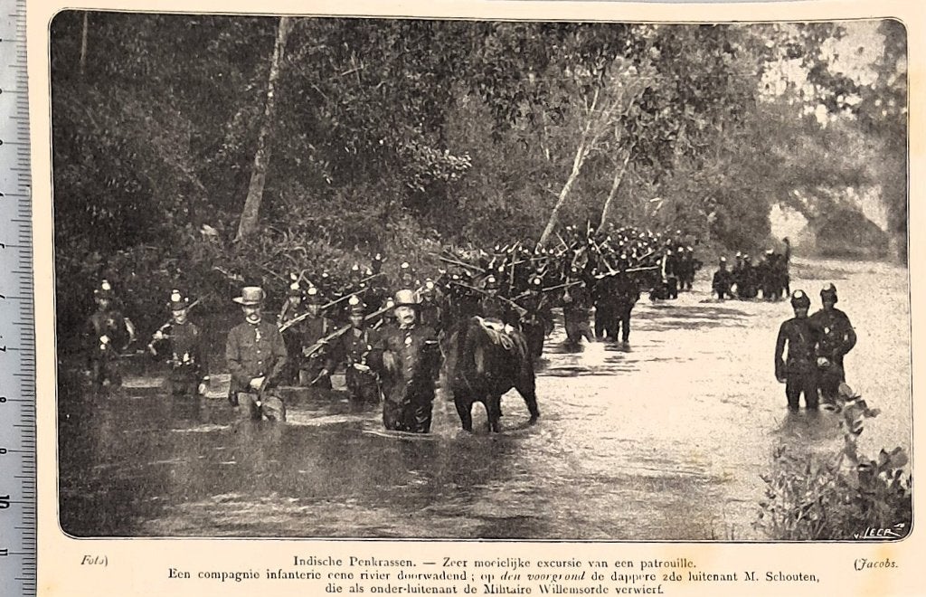 Leger Indië 1908; zware patrouille met 2e luit. M. Schouten, Verzenden, Voor 1940, Gebruikt, Overige onderwerpen