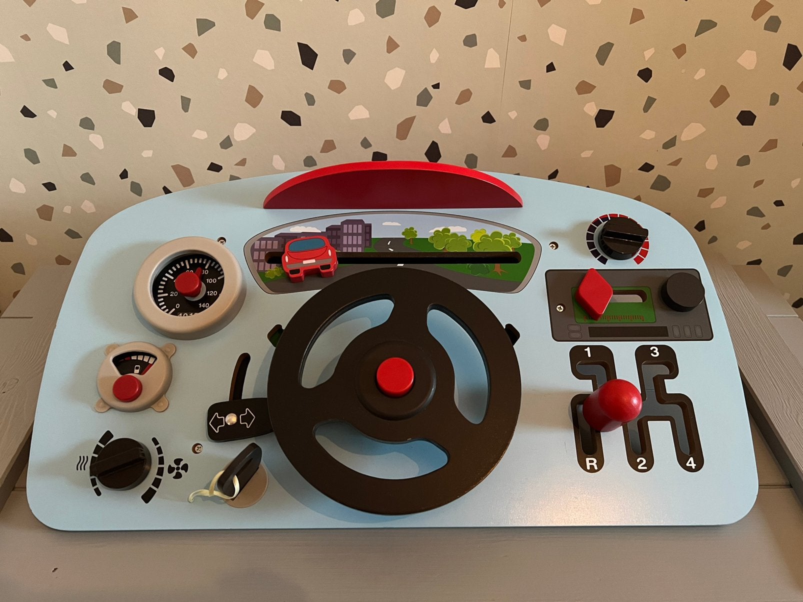 Houten auto stuur, Ophalen, Zo goed als nieuw