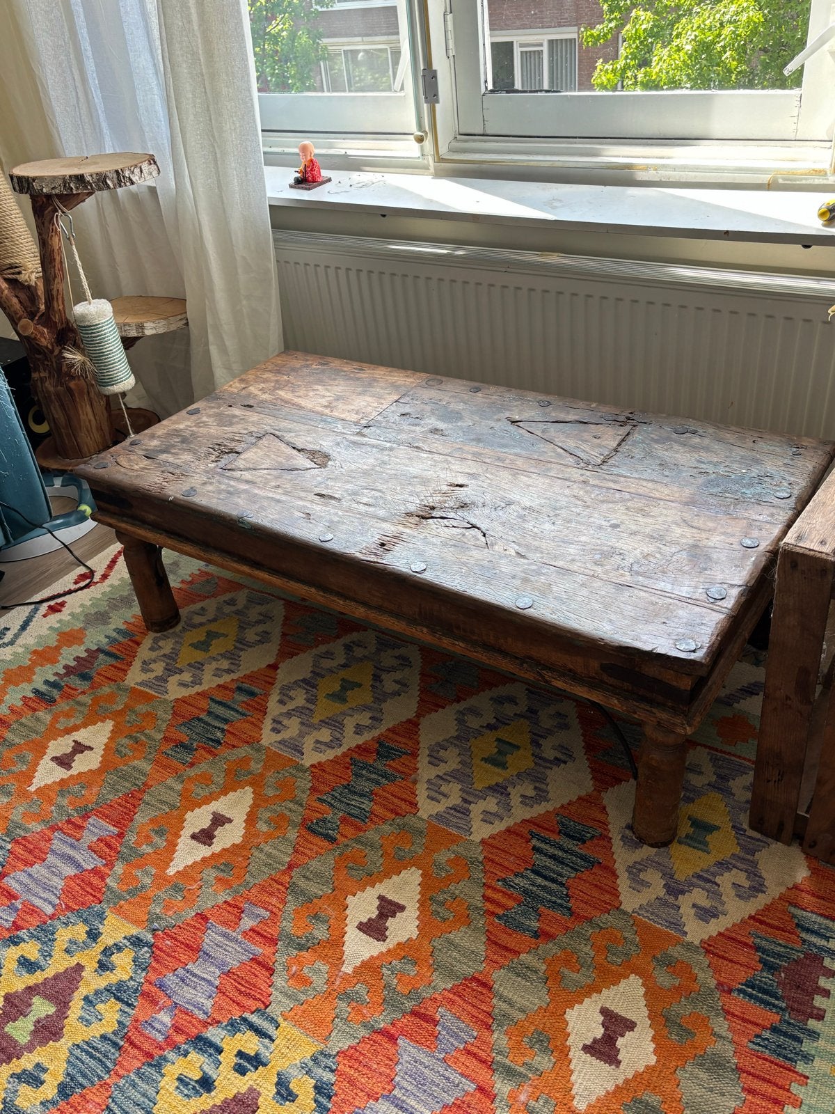Unieke rustieke salontafel van massief hout, Antiek en Kunst, Antiek | Meubels | Tafels, Ophalen