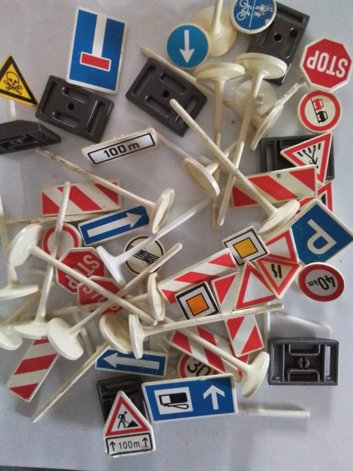 Verkeersborden speelgoed set - Vintage, Ophalen of Verzenden, Gebruikt