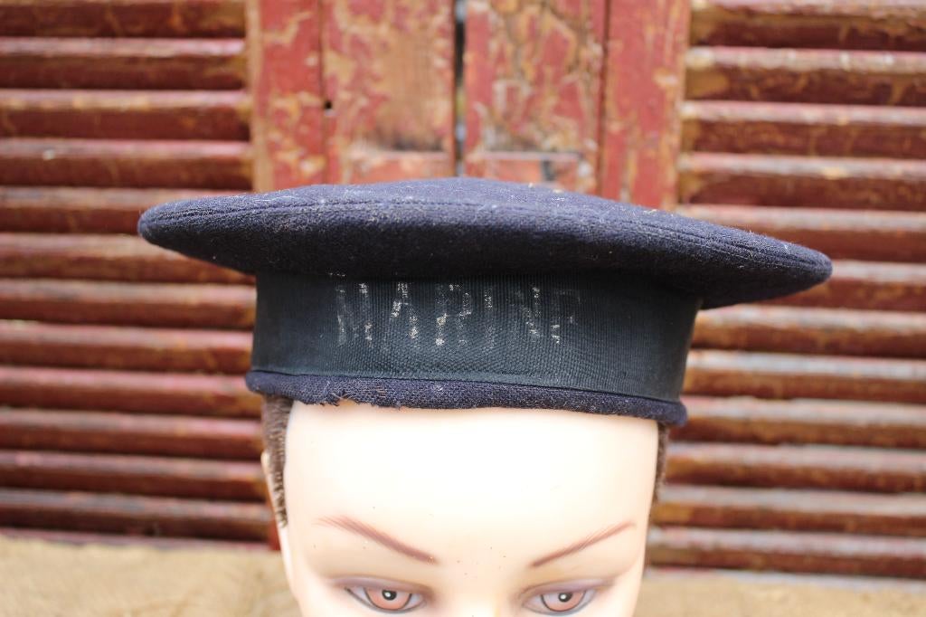 Originele WW2 Britse Matrozenpet., Ophalen of Verzenden, Marine, Engeland, Helm of Baret