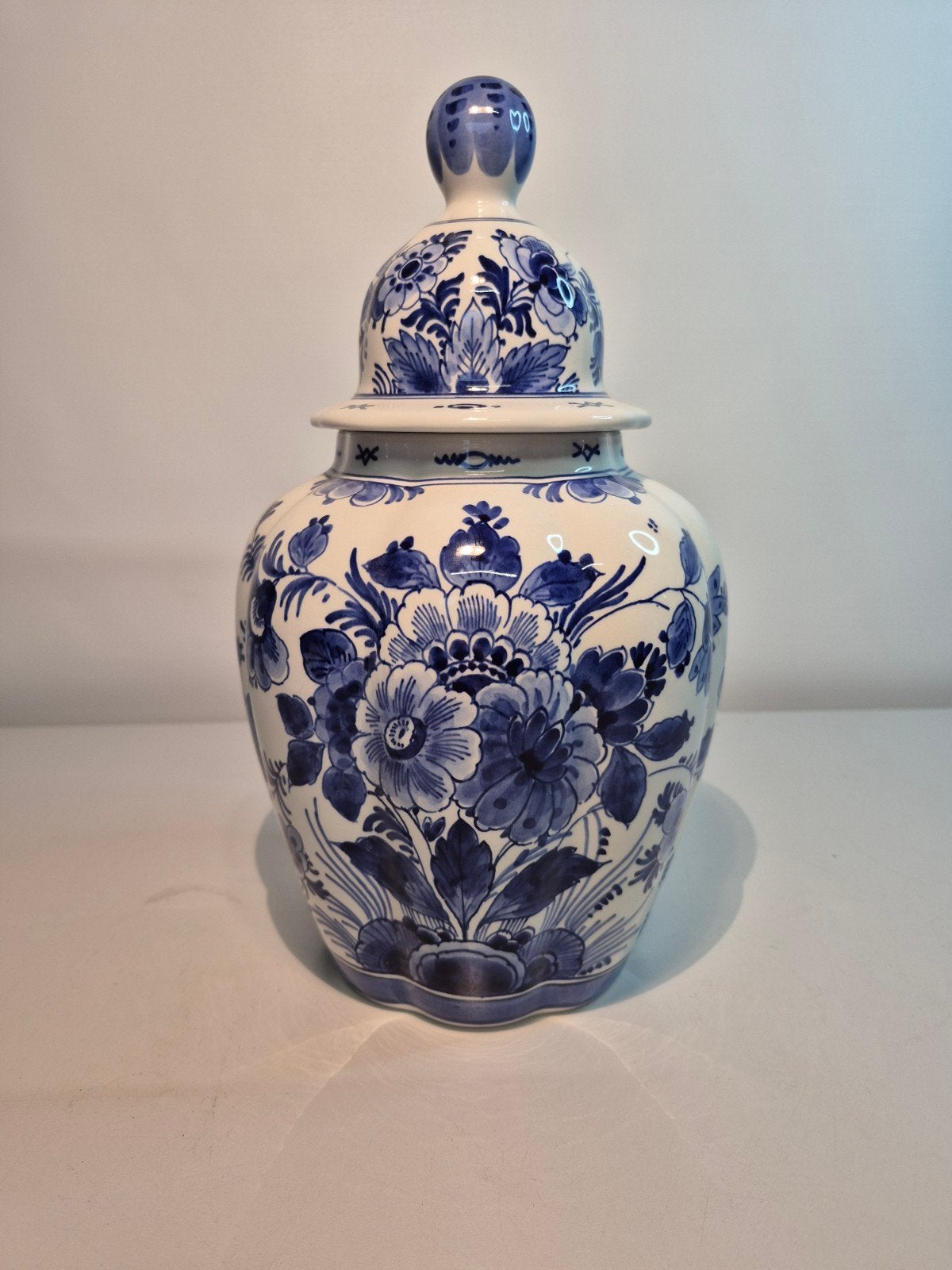 Delfts blauwe deksel vaas, Ophalen of Verzenden