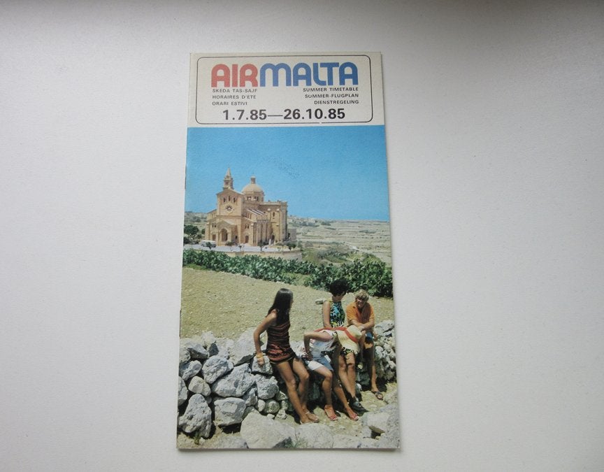 AirMalta timetable 1985, Verzenden, Zo goed als nieuw, Overige typen