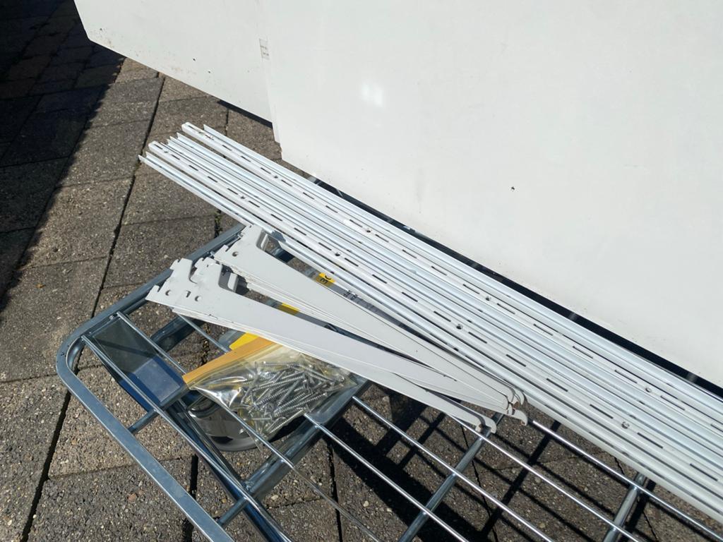 Wandplanken , dragers - compleet systeem, Ophalen of Verzenden, Gebruikt