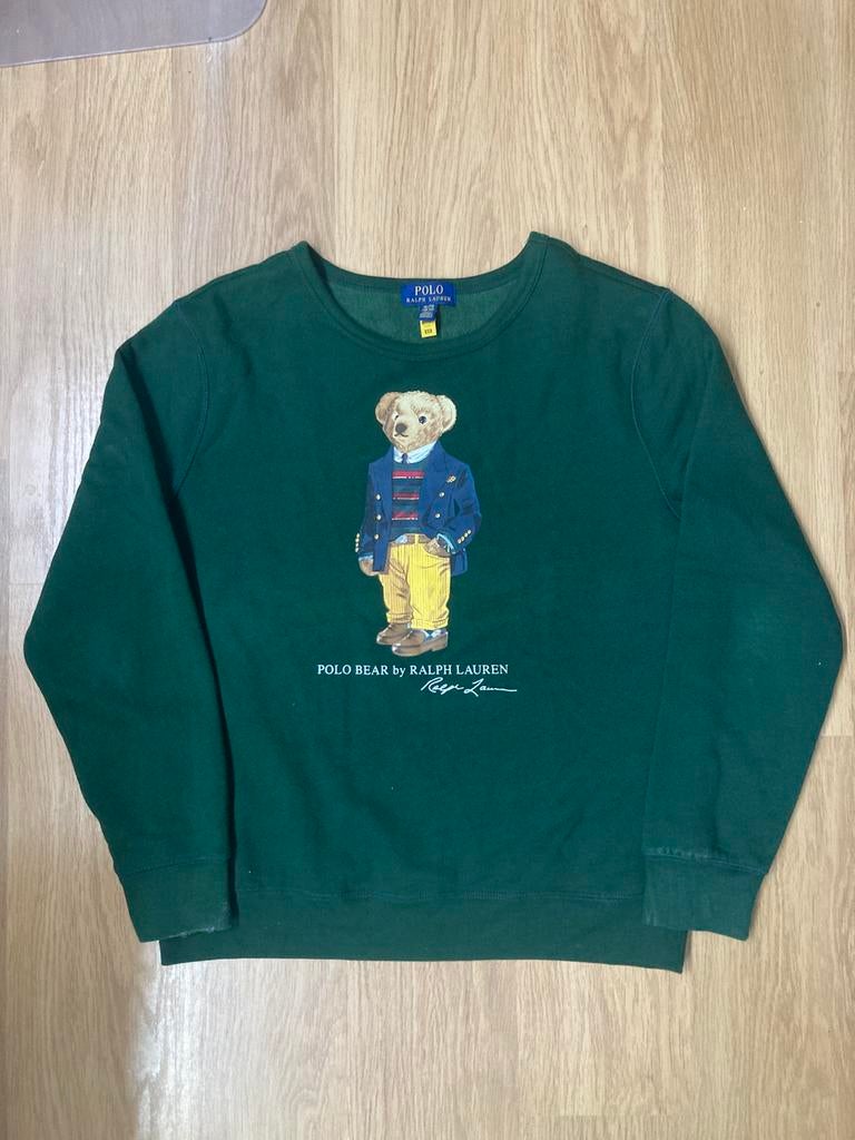 Ralph Lauren Polobear Sweater - XL(18-20) - Donkergroen, Maat 52/54 (L), Ralph Lauren, Ophalen of Verzenden, Zo goed als nieuw